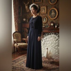 Vintage midnight blue lady darby dress